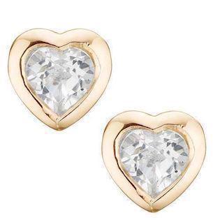 Christina Collect 925 sterling sølv Topaz hearts små forgyldte hjerter med hvide topaz, model 671-G16